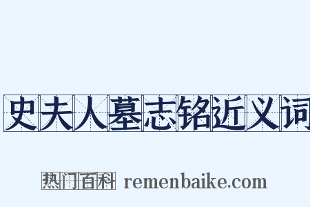 史夫人墓志铭近义词是什么意思的图片